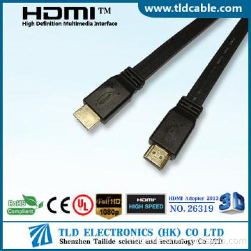 1080P Gold Plated Flat HDMI Cable 1.4v